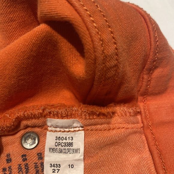 Fossil Skinny Jeans Womens Size 26 (30") Washed Orange Bright - Picture 6 of 16